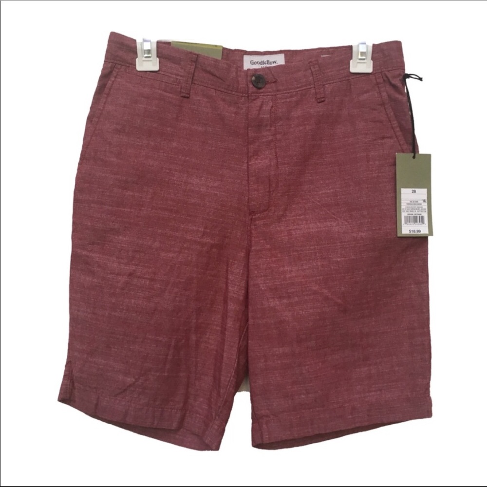 Goodfellow & Co Red 9" Flat Front Linden Shorts 28